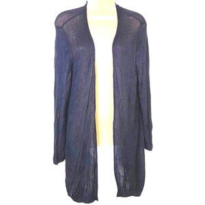 Womens Navy Blue Lightweight Open Front Cardigan V Back Detail XL